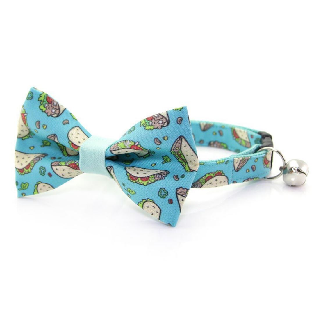 Pet cat bow collar with Chinese style auspicious cloud pendant and bell  adjustable anti-choking bow tie chain for Kitten and puppies