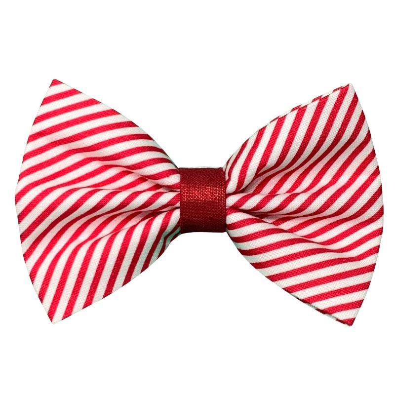 Red and White Striped Bow Tie for Dogs