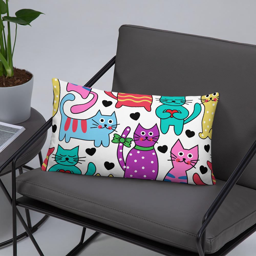 Colorful Cats Accent Pillow 