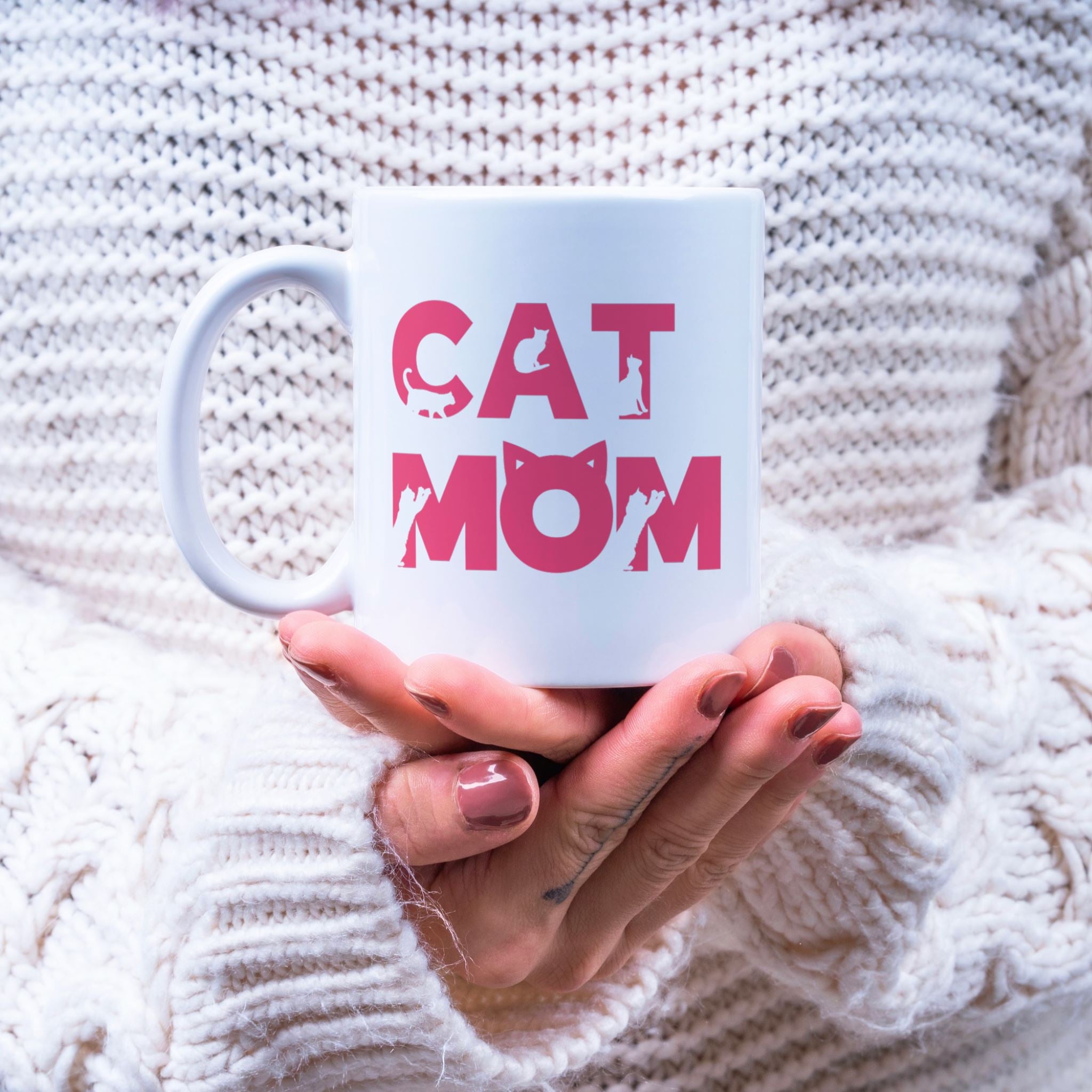 Cat Mom - Pink Mug Mugs 