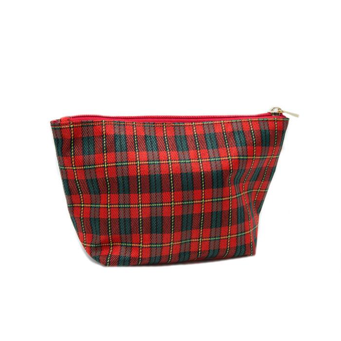 Red Plaid Scottie Bag Makeup Bag 