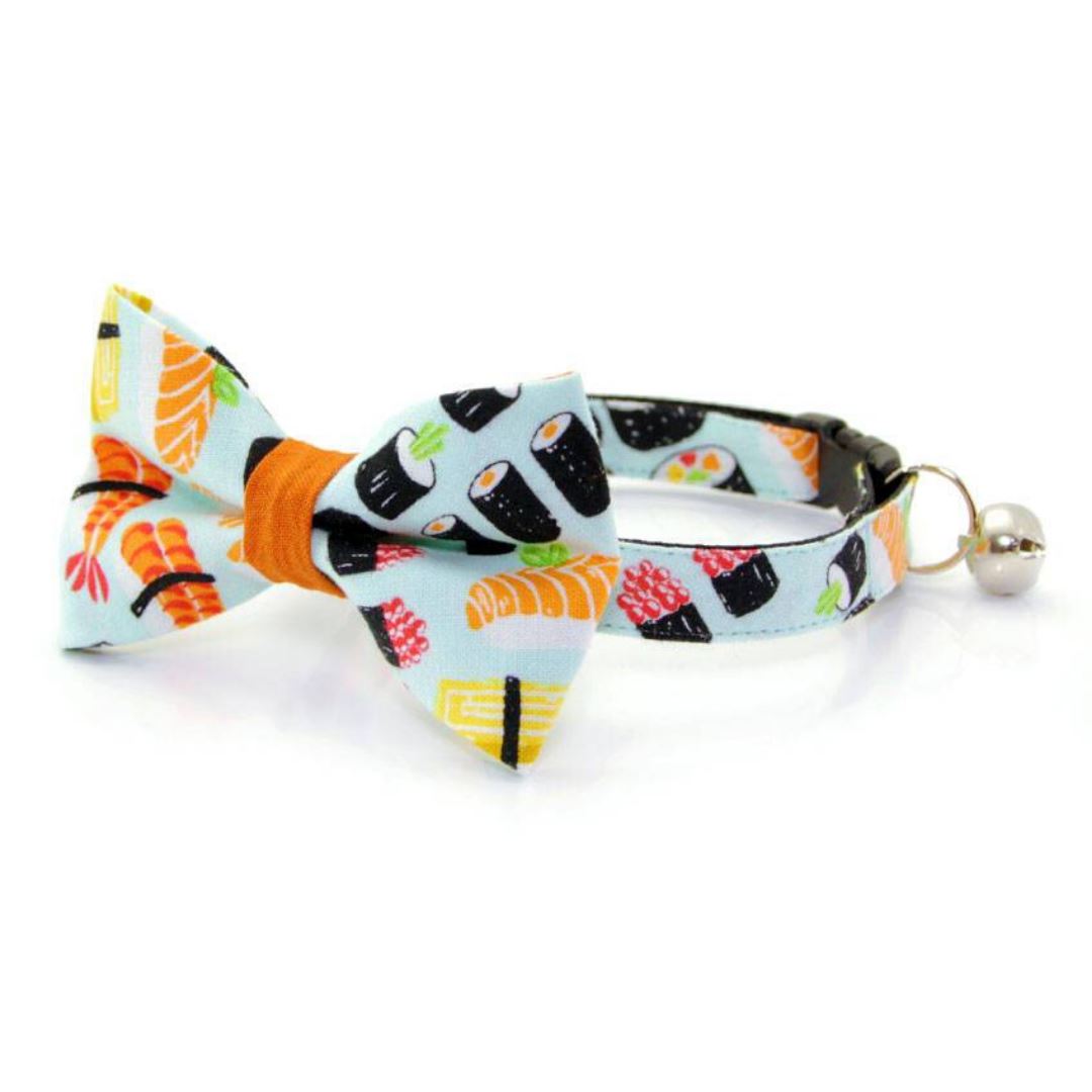 Cat Collar and Bow Tie Set - Sushi Date Cat Collars 