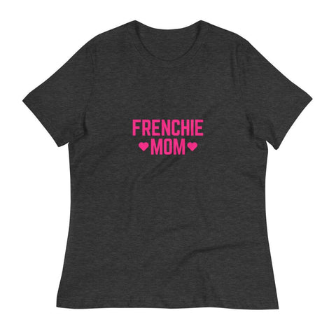 Frenchie Mom Relaxed T-Shirt Dark Grey Heather S 