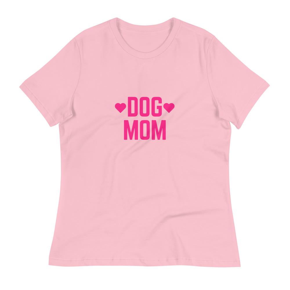 Dog Mom T-Shirt- Pink with Fushia Dog Mom 