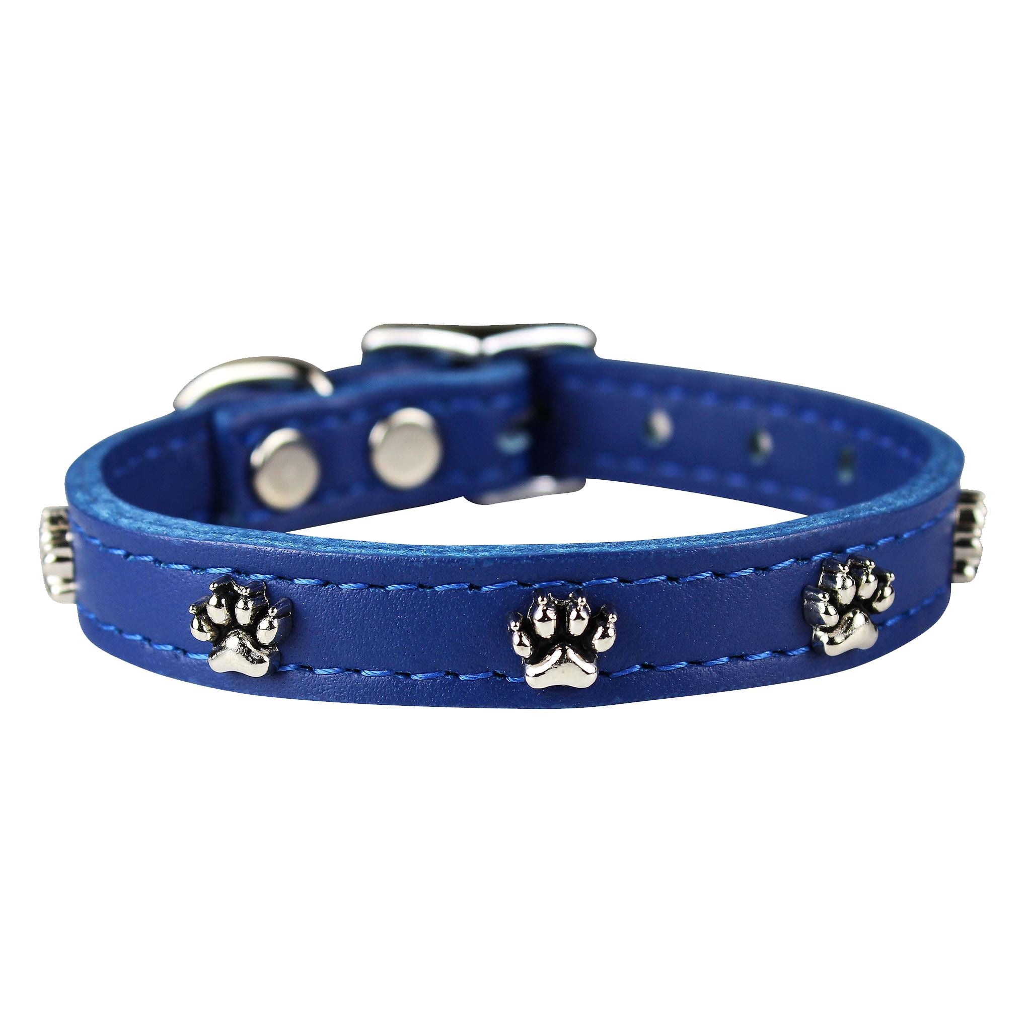 Blue Paw Leather Pet Collar Dog Collars 