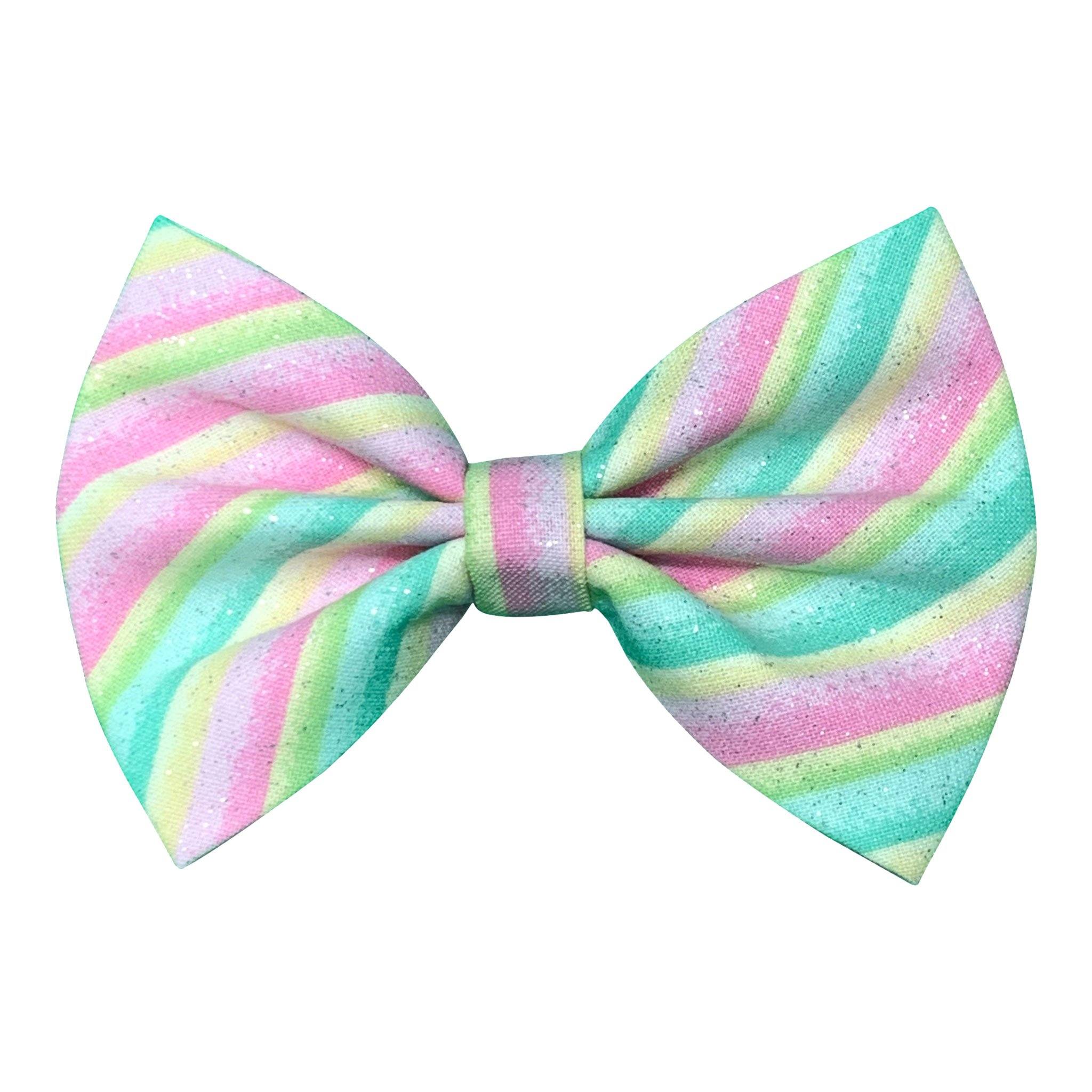 Pastel Striped Bow Tie for Dogs