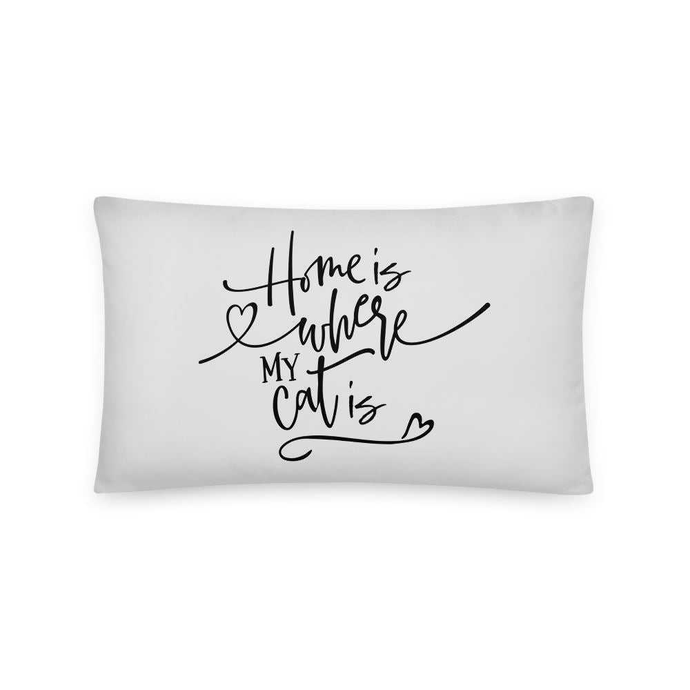 Custom Cat Pillow - Cat Is Home 20×12 Rectangle 