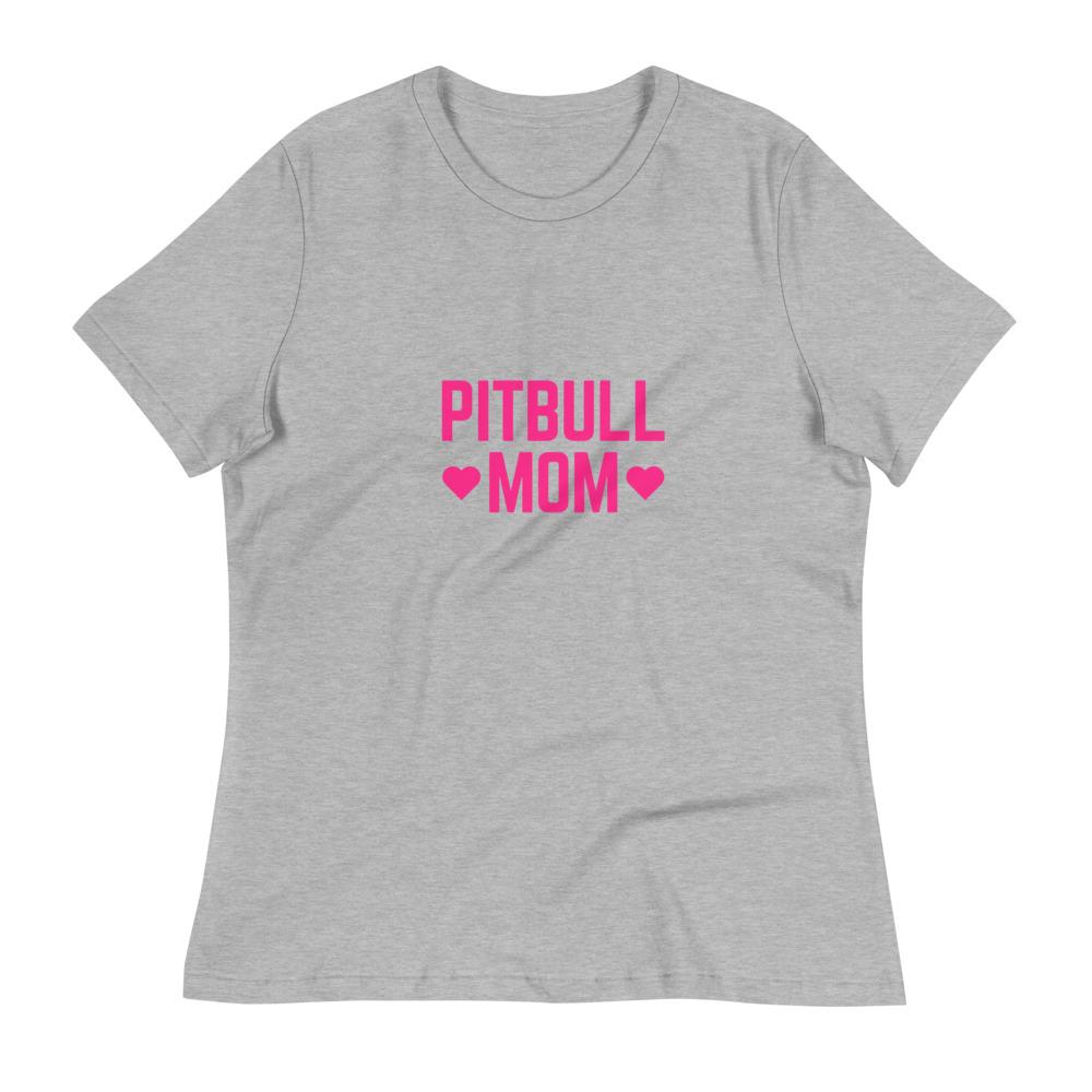 Pitbull Mom Relaxed T-Shirt Athletic Heather S 