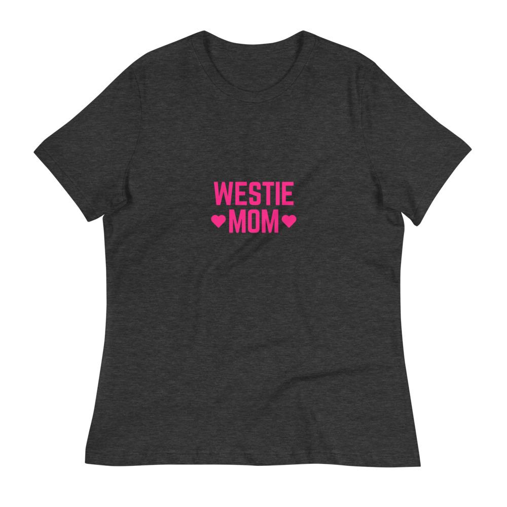 Westie Mom Relaxed T-Shirt Dark Grey Heather S 