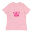 Cat Mom Relaxed T-Shirt Pink S 