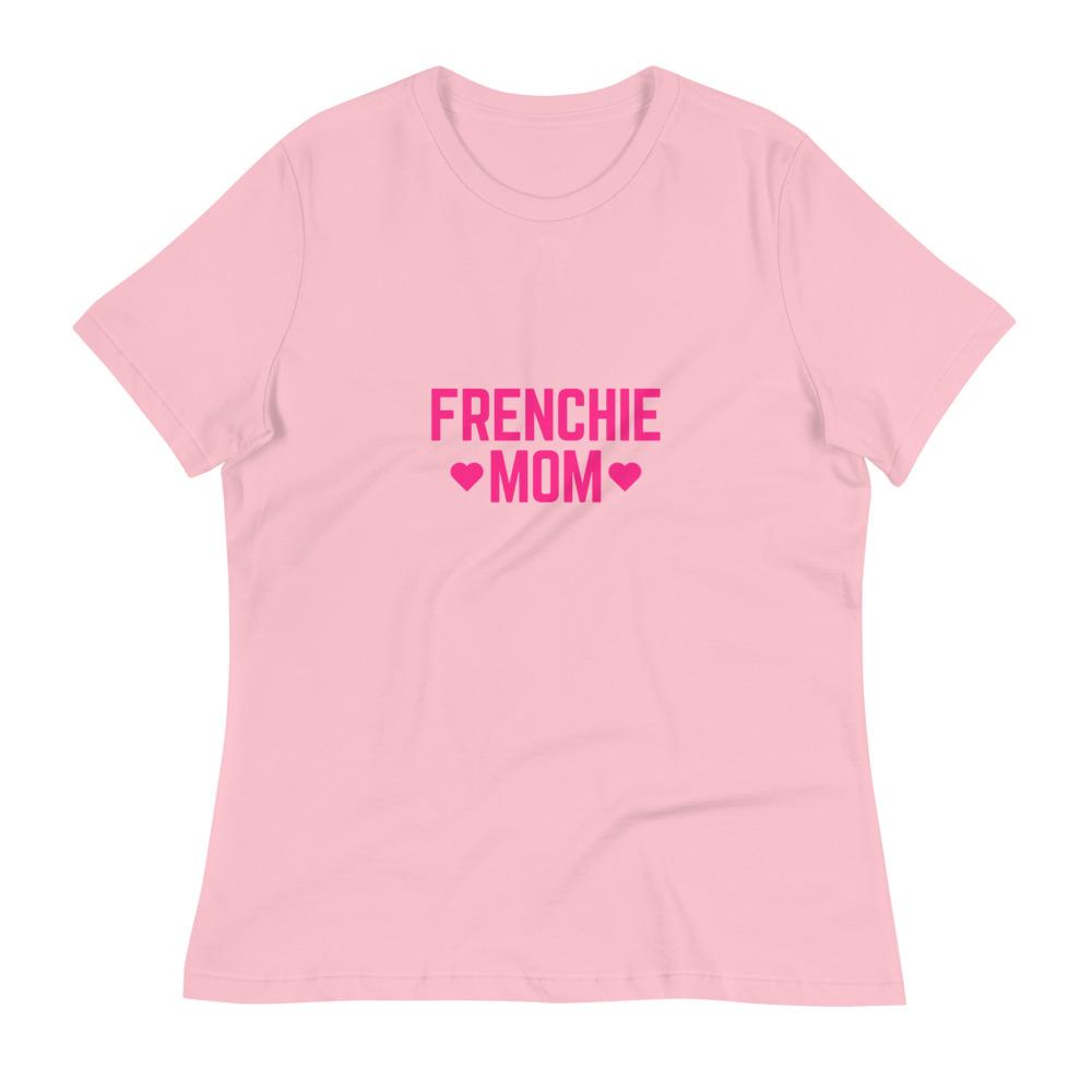 Frenchie Mom Relaxed T-Shirt Pink S 