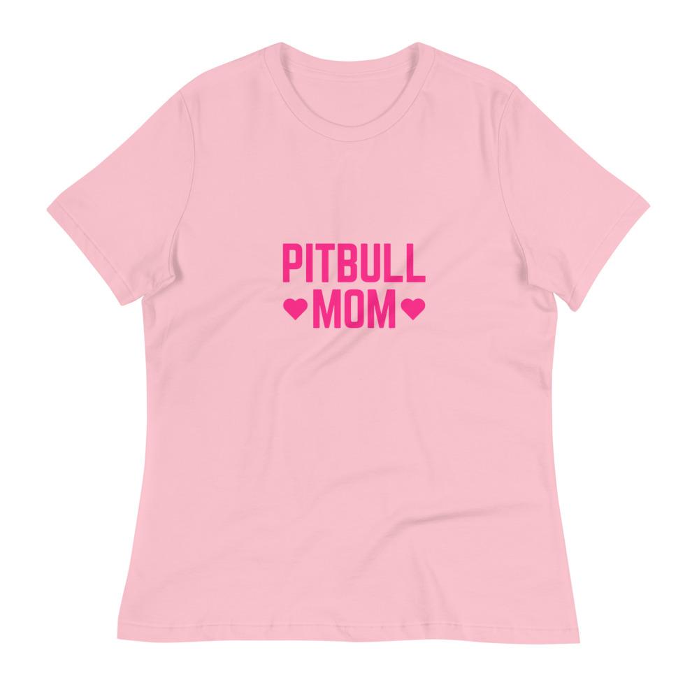 Pitbull Mom Relaxed T-Shirt Pink S 
